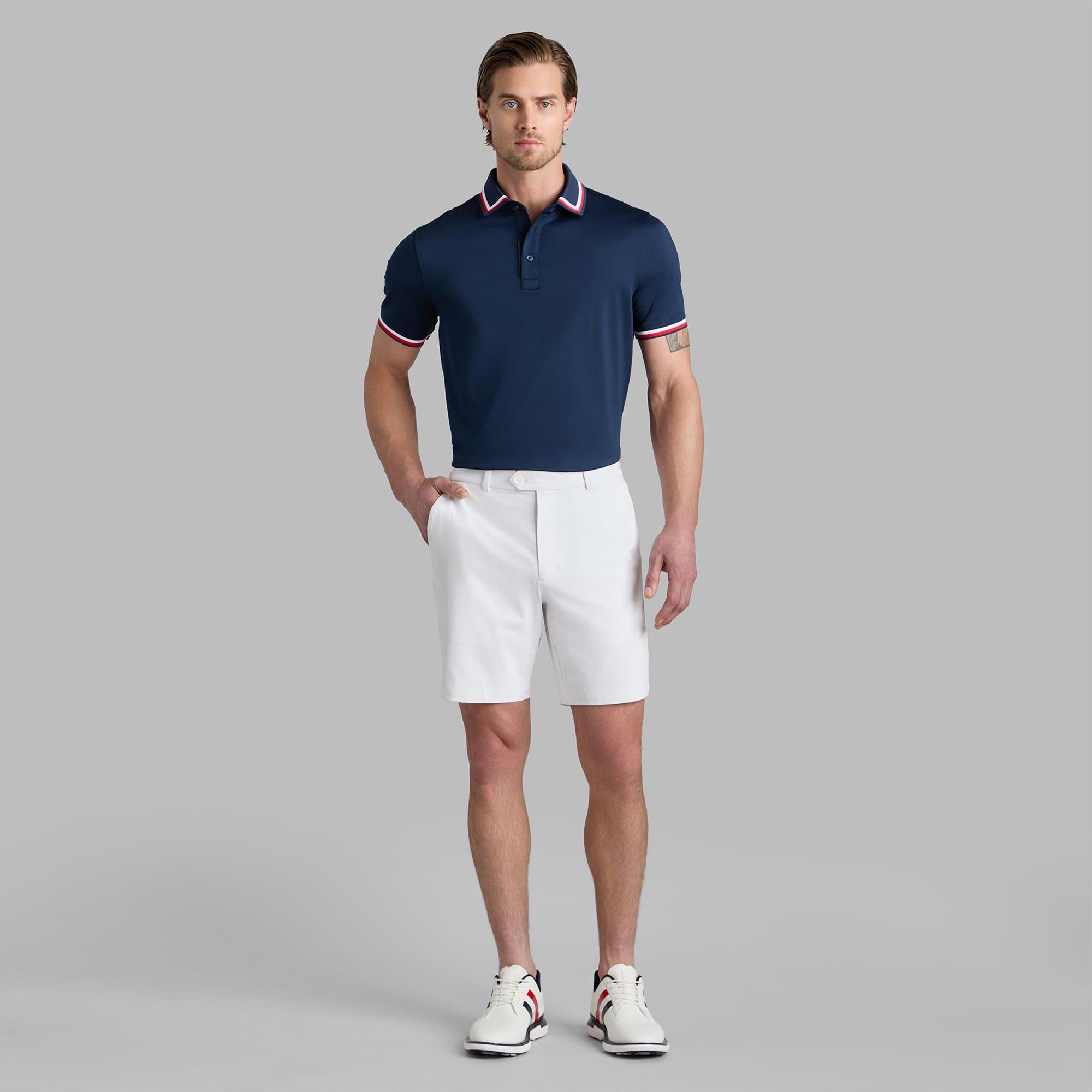 G/FORE G-TAB Essential Tech Jersey Banded Mens Polo Shirt Twilight